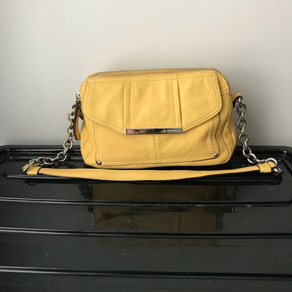 💕Sold💕 B Makowsky Yellow Leather Shoulder Bag